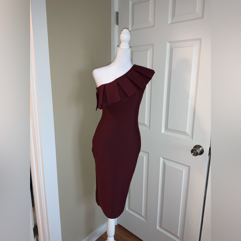 Burgundy Off the Shoulder Dress
